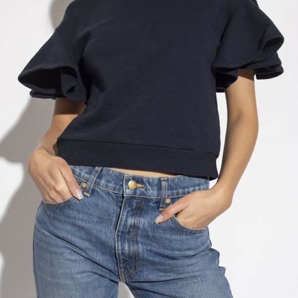 Ulla Johnson Midnight Blue Maia Cotton Top - Picture 3 of 8